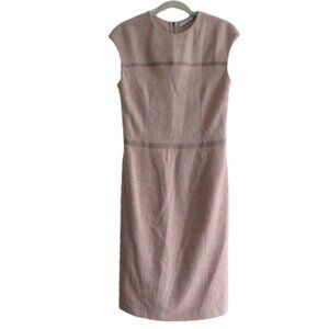 AGNONA ITALY Cashmere Wool Blend Blush Pink Tweed Shift Dress Size IT 44 / US 8